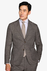 Prince of Wales dove gray wool blend suit jacket