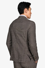 Prince of Wales dove gray wool blend suit jacket