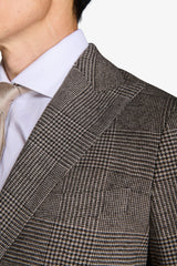 Prince of Wales dove gray wool blend suit jacket