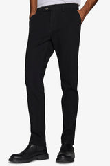 Black gabardine chino trousers
