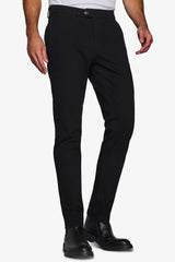 Black gabardine chino trousers