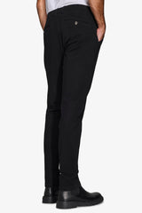 Black gabardine chino trousers