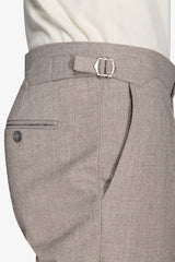Flannel trousers with dove gray pleats