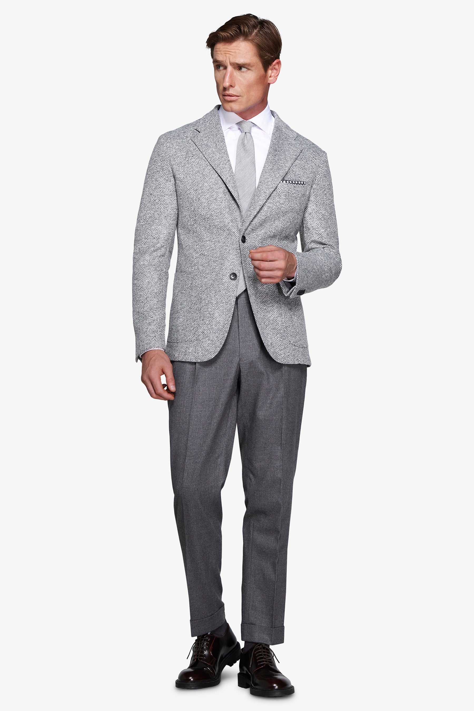 Giacca jersey spigata grigio medio-Dan John
