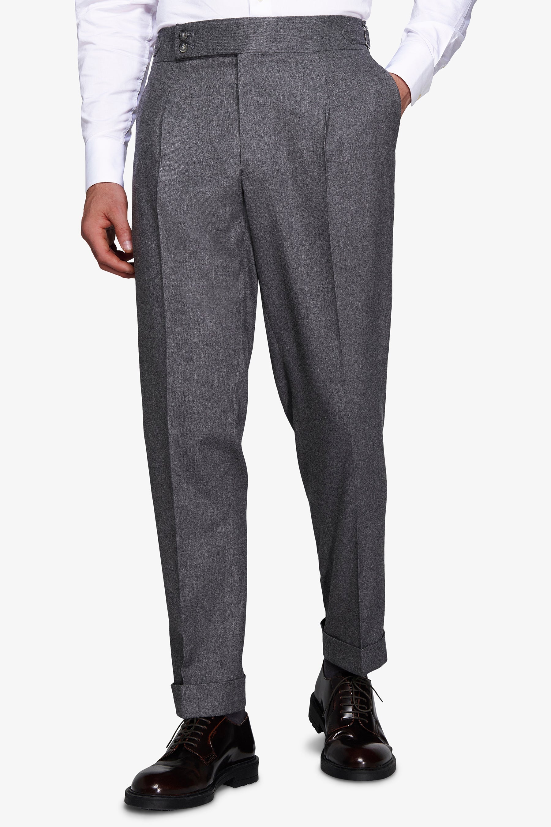 Pantaloni effetto flanella grigio medio-Dan John