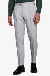 Pantaloni effetto flanella grigio chiaro-Dan John