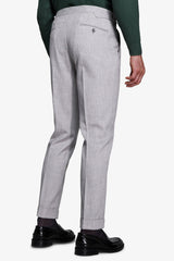 Pantaloni effetto flanella grigio chiaro-Dan John