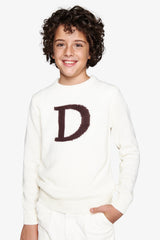 Maglia girocollo logo panna Kids-Dan John