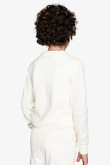 Maglia girocollo logo panna Kids-Dan John