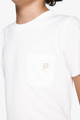 T-shirt basic con taschino bianca Kids-Dan John