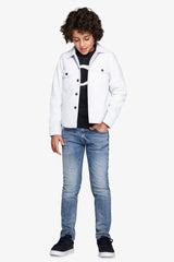 Overshirt effetto flanella celeste Kids-Dan John