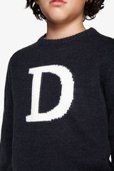 Maglia girocollo logo blu Kids-Dan John