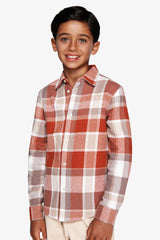 Camicia check arancio Kids-Dan John