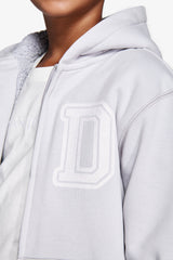Felpa full zip cappuccio celeste Kids-Dan John