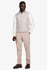 Gilet full zip trapuntato beige-Dan John