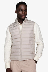 Gilet full zip trapuntato beige-Dan John