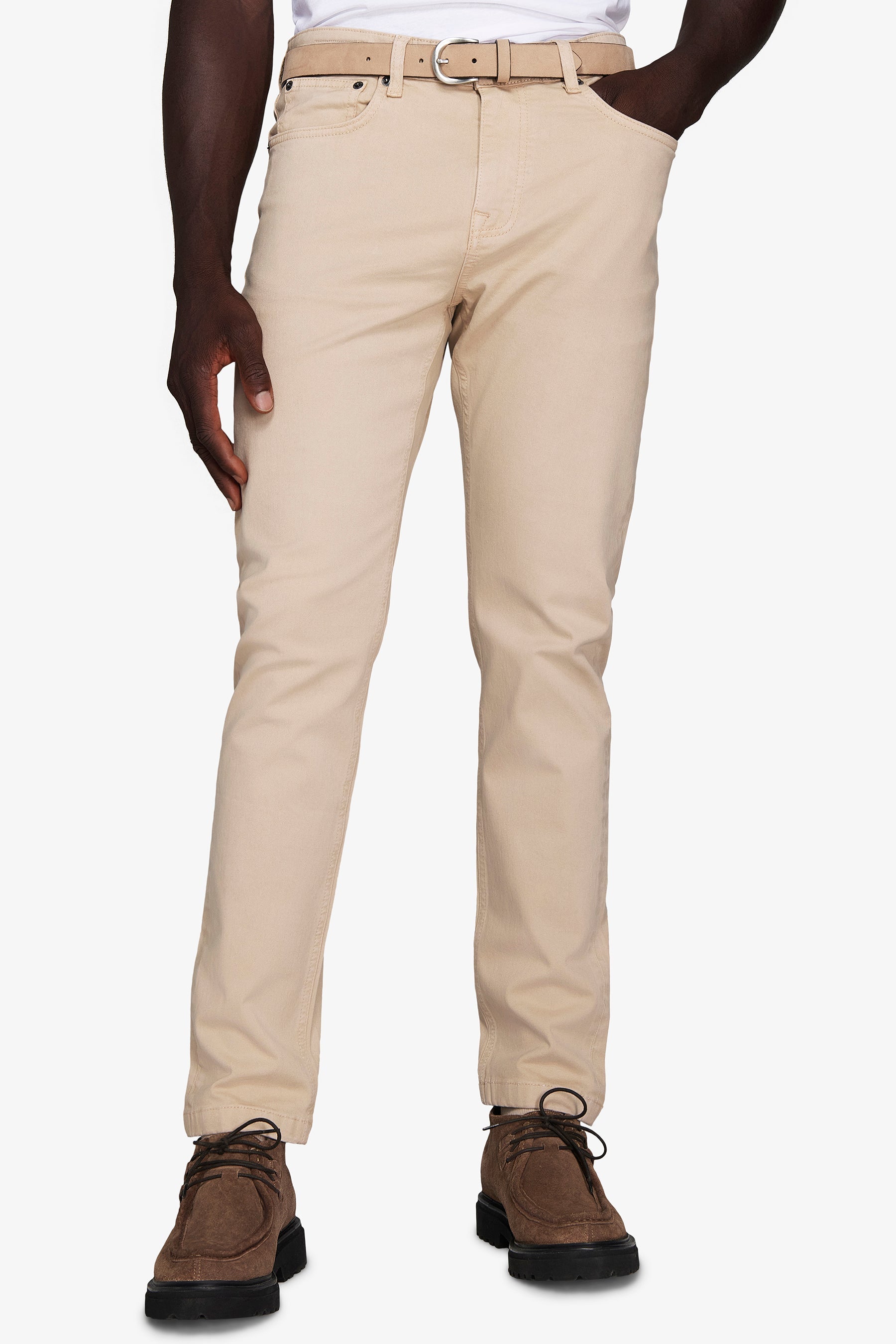 Pantaloni 5 tasche beige-Dan John