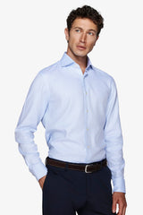 Camicia "la Picoco" operata celeste slim-Dan John