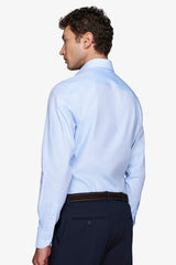 Camicia unita twill celeste slim-Dan John