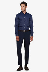 Camicia fantasia punta spillo blu scuro slim-Dan John