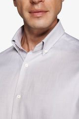 Camicia oxford button down grigio chiaro-Dan John