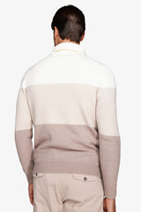 Maglia half zip color block panna-Dan John