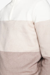 Maglia half zip color block panna-Dan John