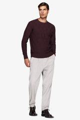 Maglia girocollo treccia piazzata bordeaux-Dan John