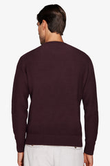 Maglia girocollo treccia piazzata bordeaux-Dan John
