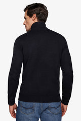 Maglia dolcevita effetto lambswool blu-Dan John