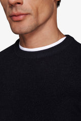 Maglia girocollo armaturata chicco riso blu-Dan John