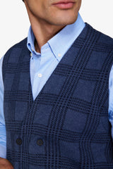 Gilet doppiopetto in maglia check avion-Dan John