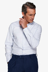 Camicia effetto flanella celeste-Dan John
