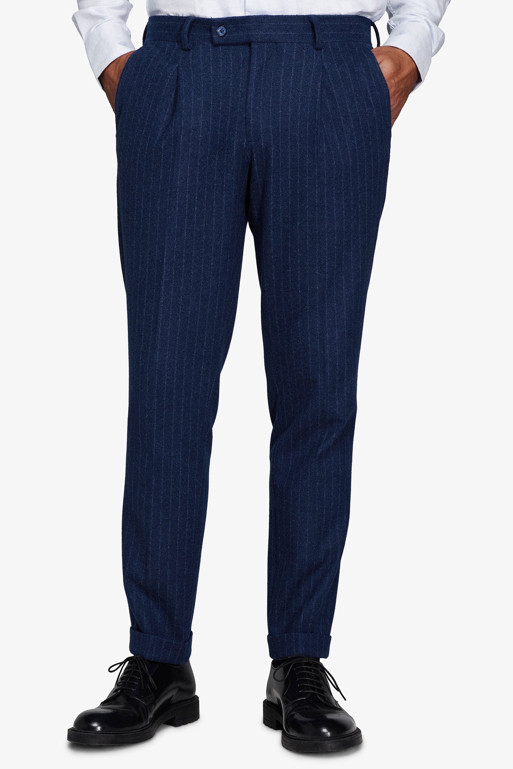 Pantaloni effetto flanella gessati avion-Dan John