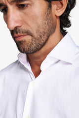 Camicia unita twill bianca slim-Dan John