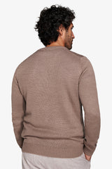 Maglia girocollo effetto lambswool tortora-Dan John
