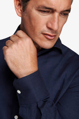 Camicia effetto flanella Herringbone blu-Dan John