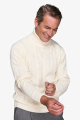 Maglia dolcevita treccia panna-Dan John