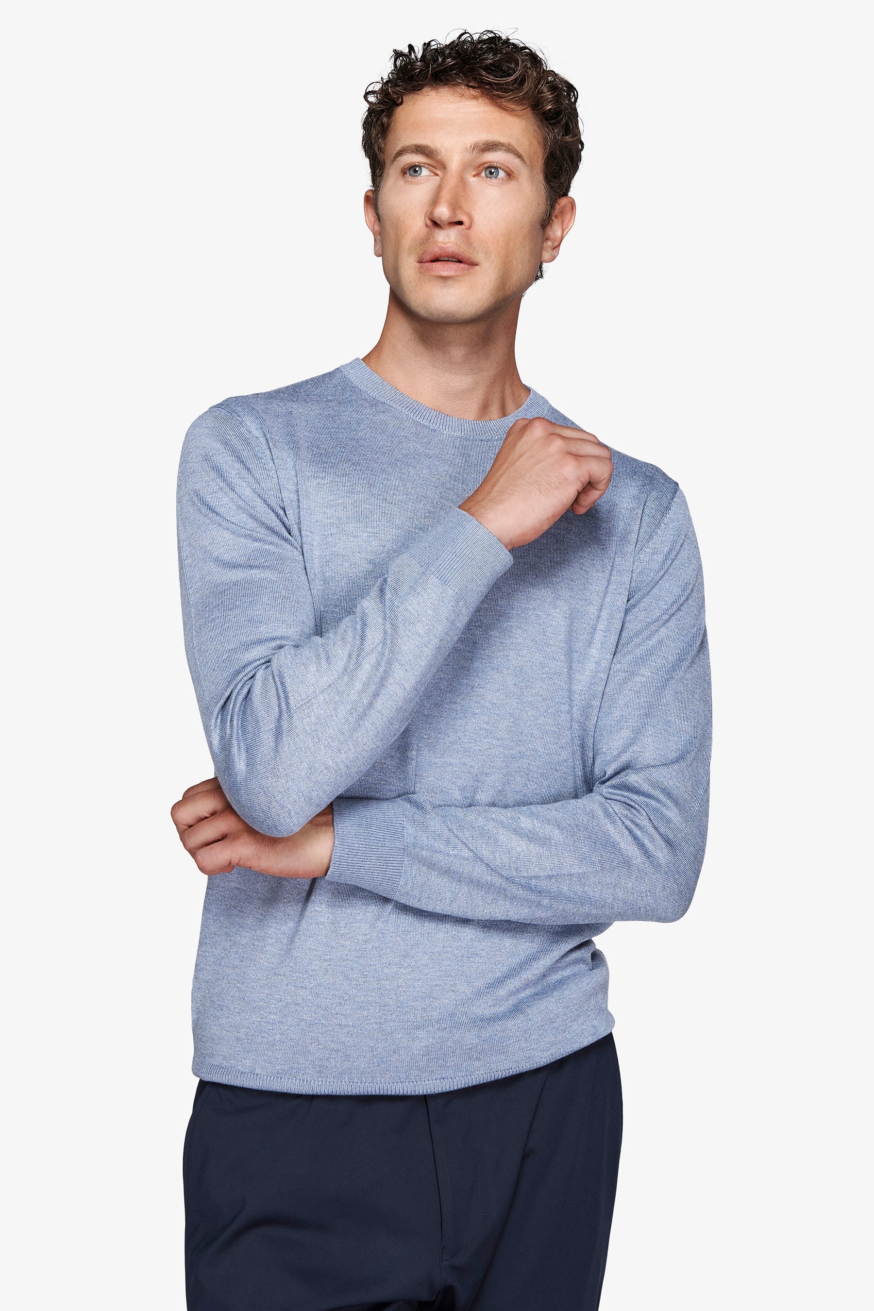 Maglia girocollo basic celeste-Dan John