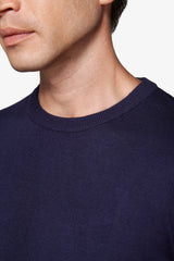Maglia girocollo basic blu-Dan John