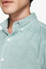 Camicia in velluto millerighe verde acqua-Dan John