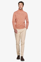 Maglia dolcevita mouline' arancio-Dan John