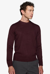 Maglia girocollo effetto lambswool bordeaux-Dan John