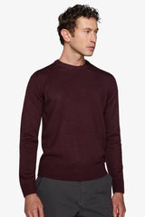 Maglia girocollo effetto lambswool bordeaux-Dan John