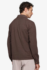 Polo piquet stretch con collo camicia tortora-Dan John