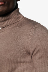Maglia dolcevita effetto lambswool tortora-Dan John