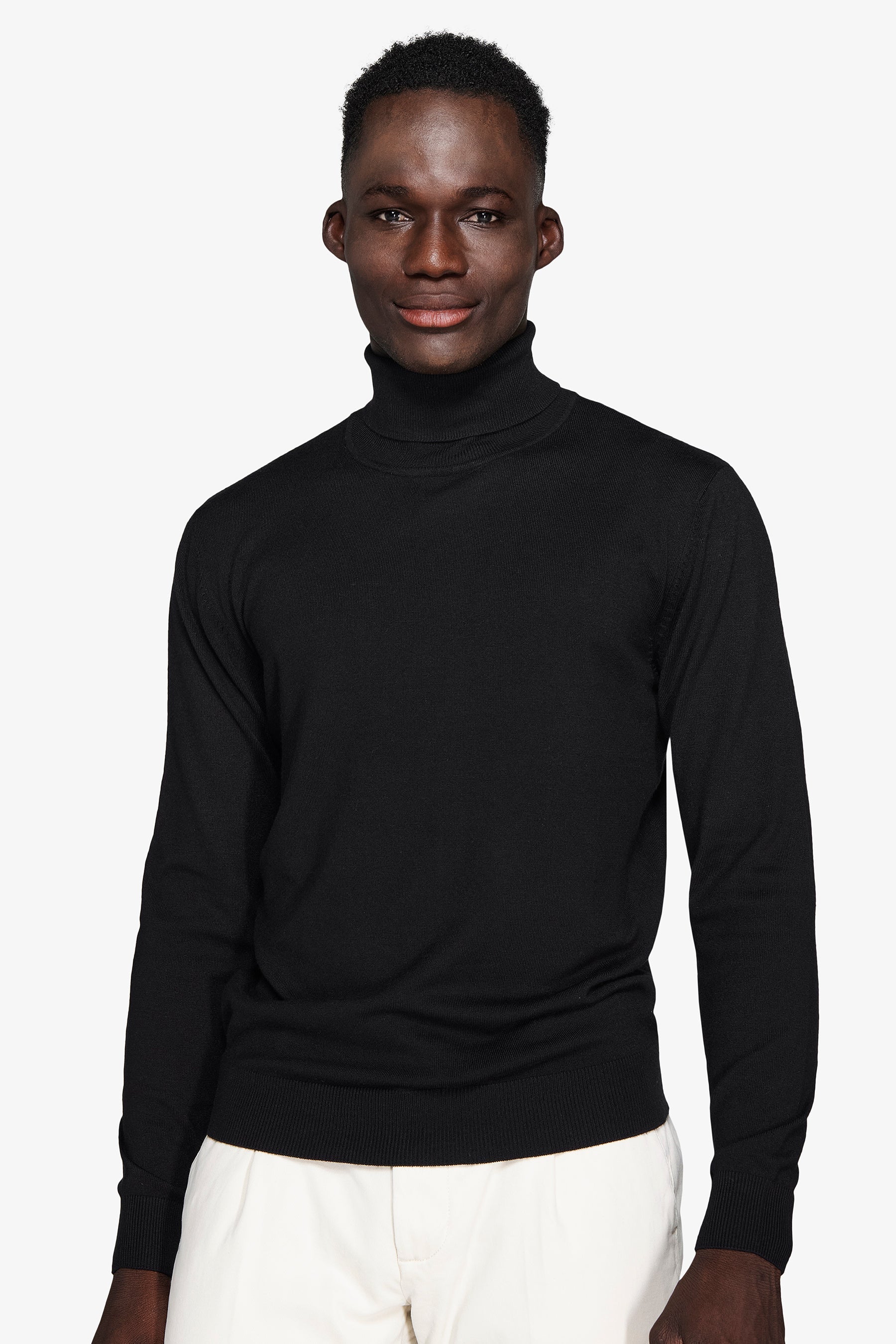 Maglia dolcevita basic nera-Dan John