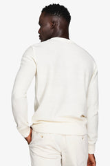 Maglia girocollo armaturata chicco riso panna-Dan John