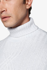Maglia dolcevita a coste celeste-Dan John