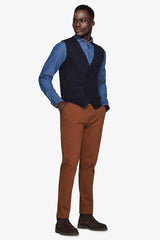 Gilet doppiopetto in maglia basic blu-Dan John